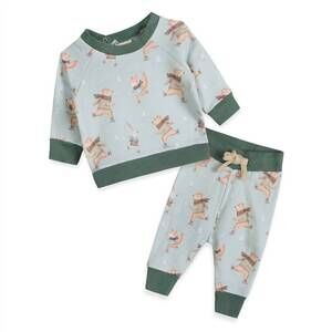 NEW VIVERANO ORGANICS kid's ice skaters sweatshirt & pants set in sage